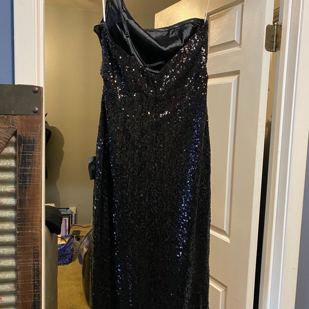 Black Sequin Evening Gown